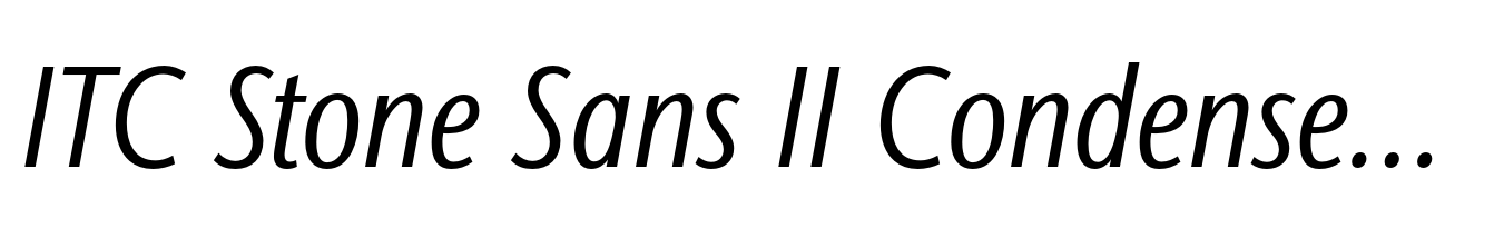 ITC Stone Sans II Condensed Book Italic